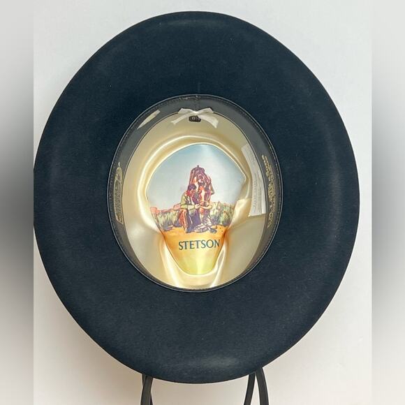 Vtg John B Stetson 4x Beaver “F2130 Giant” Cowboy Hat F2063 4-Inch Brim Sz 6 7/8 - Picture 6 of 11